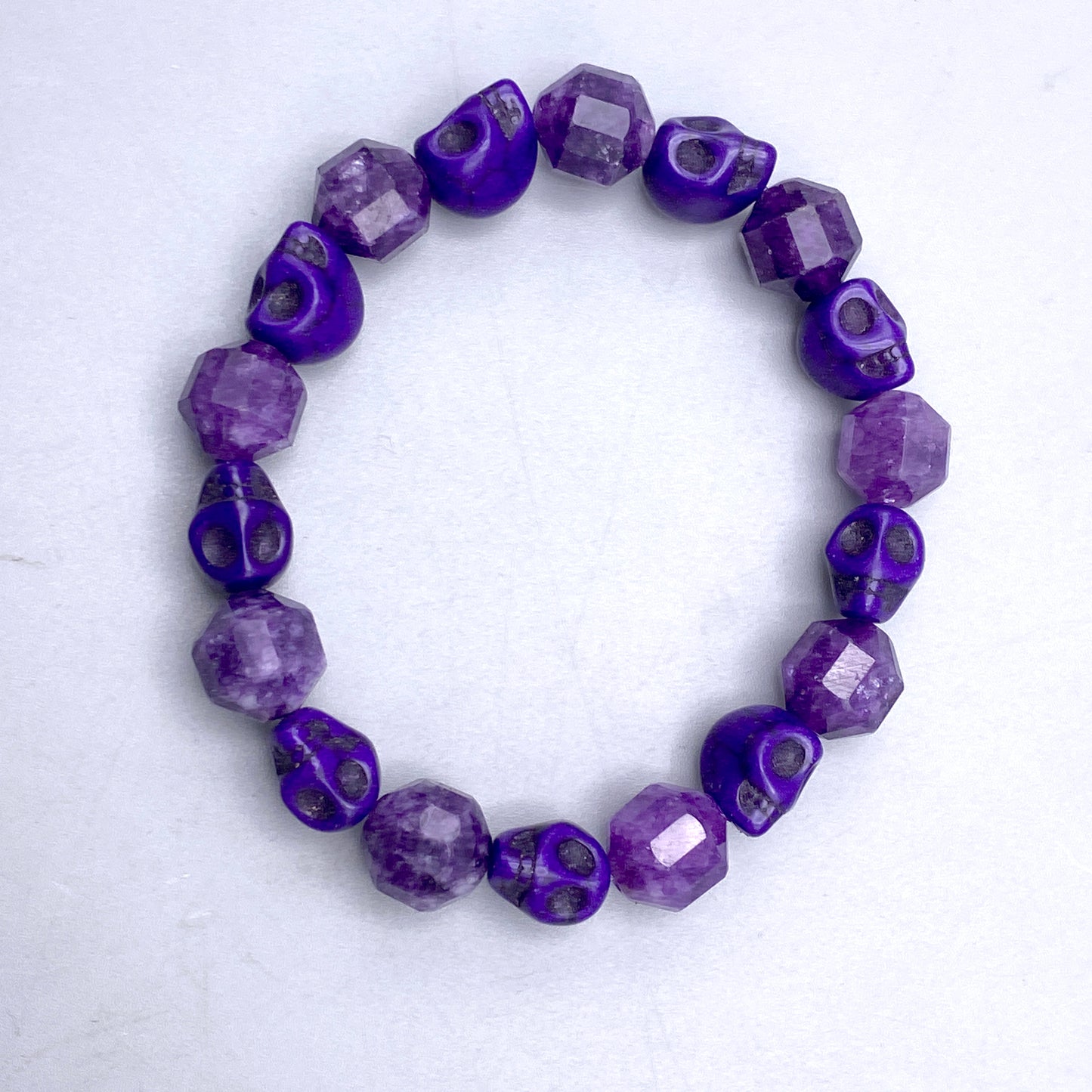 Purple Jade and Howlite Bracelet