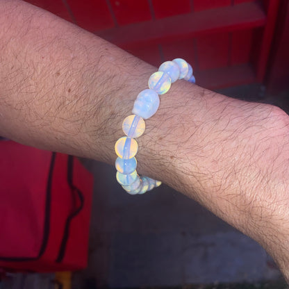 Opalite Skull Beaded Bracelet