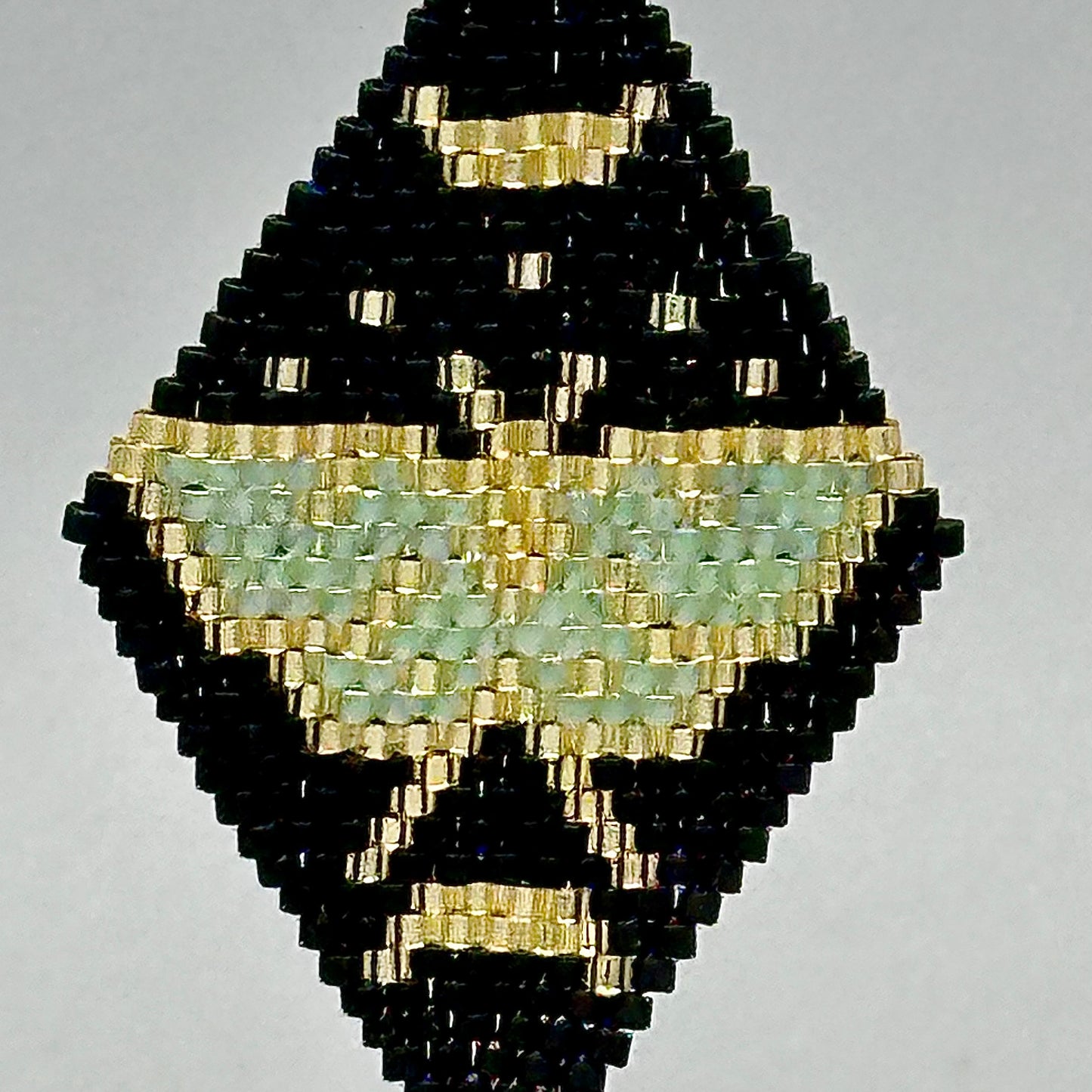 Lunar Moth Seed Bead handcrafted Earrings