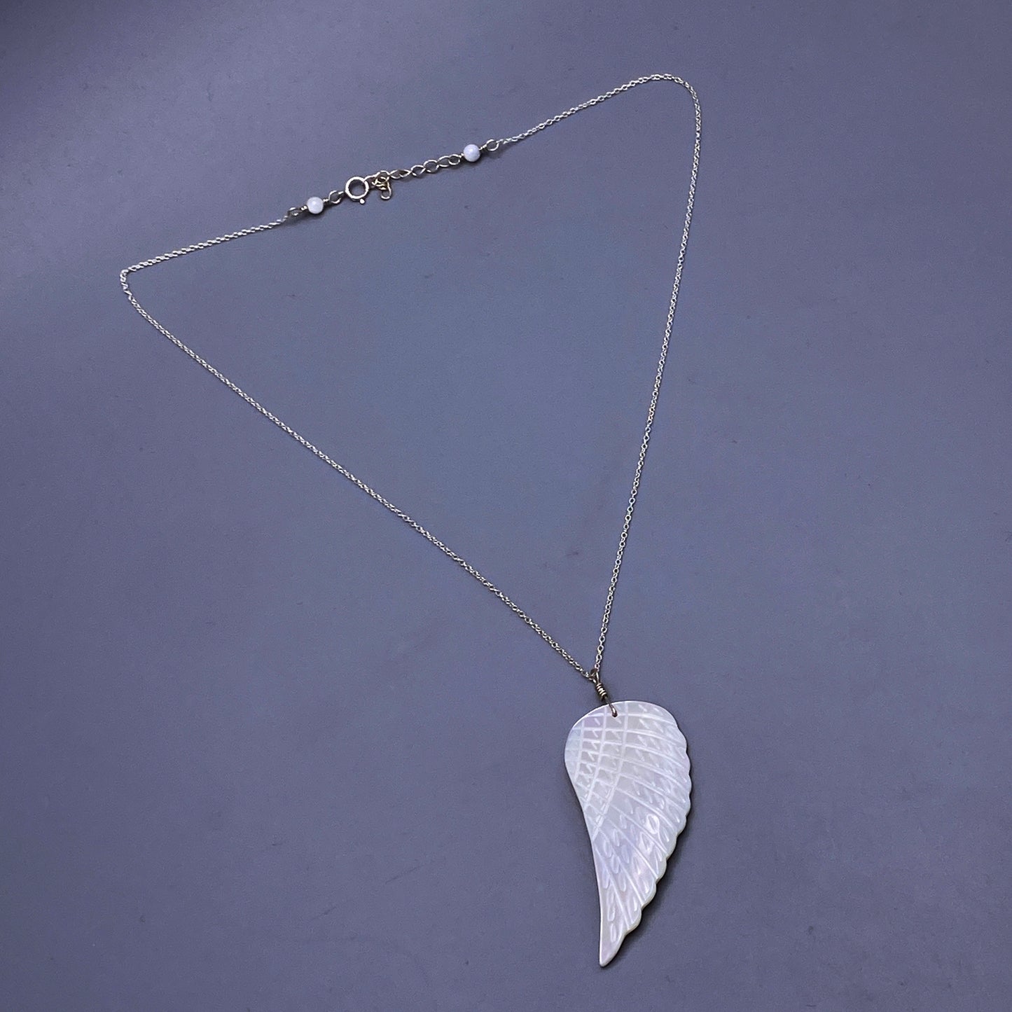 Mother of Pearl Wing Pendant necklace