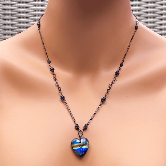 Labradorite Heart Necklace