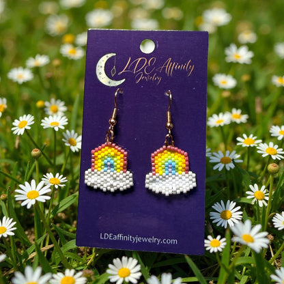 Beaded Glass rainbow Earrings