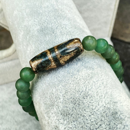 Tibetan Agate and Jade Bracelet