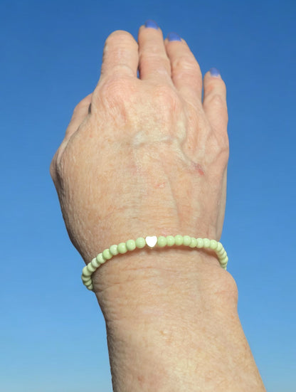 Yellow Chrysoprase beaded stretch bracelet