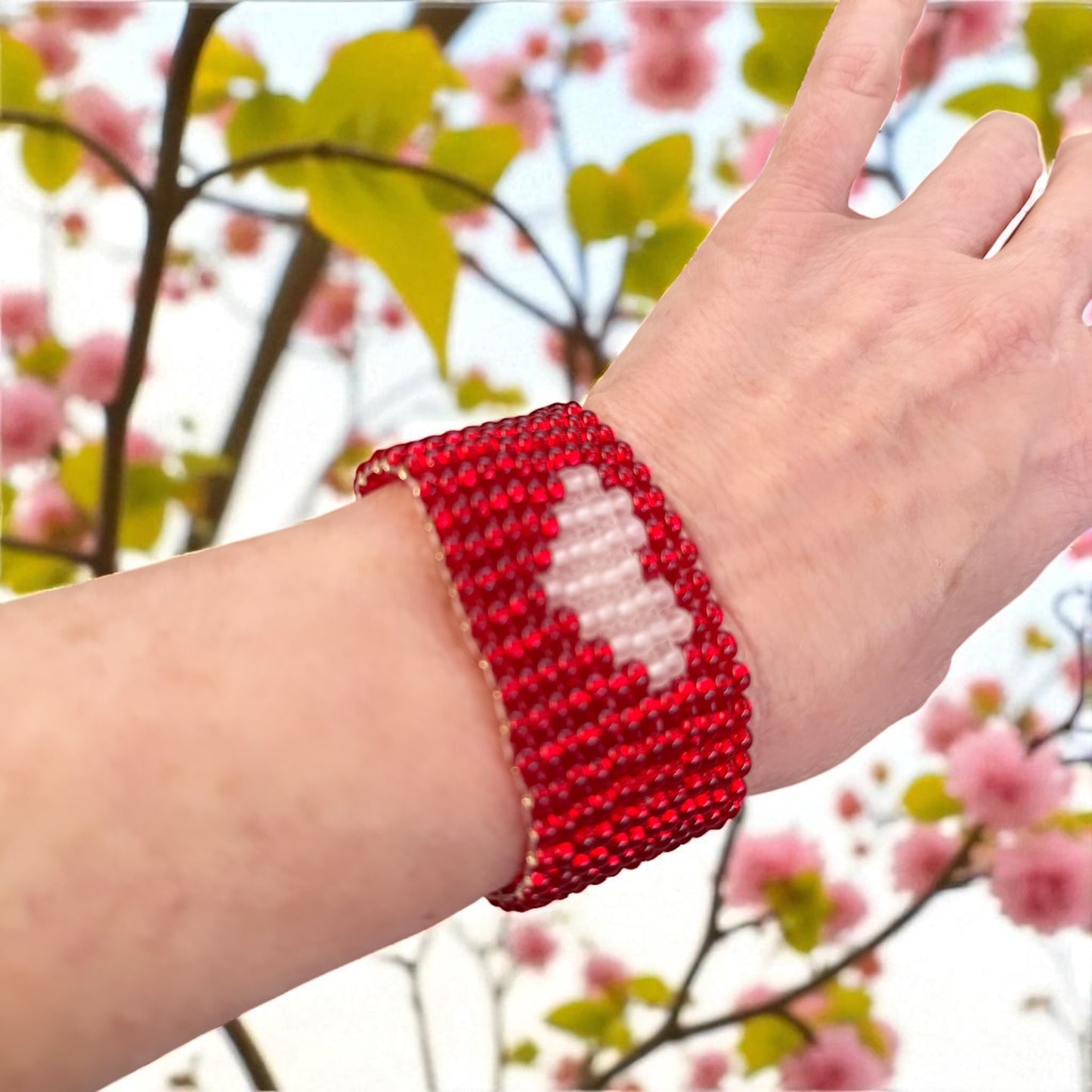 Glass Beaded Heart bracelet