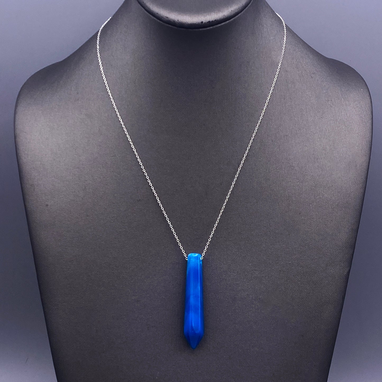 Blue Agate Point Necklace