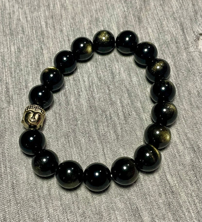 Gold Obsidian and Hematite Bracelet
