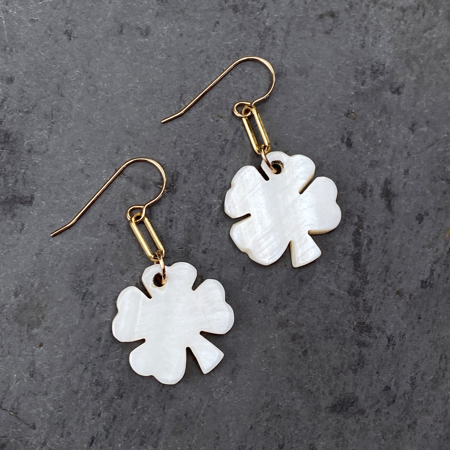 Mother of Pearl Clover Earrings