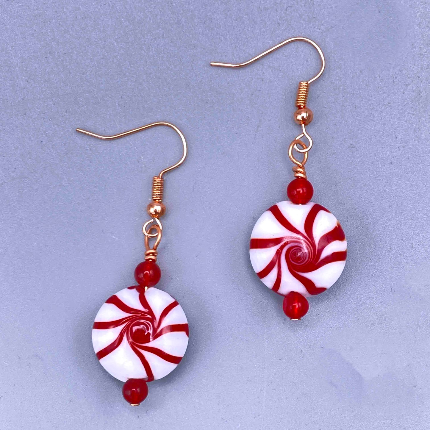 Peppermint Christmas Dangle Earrings