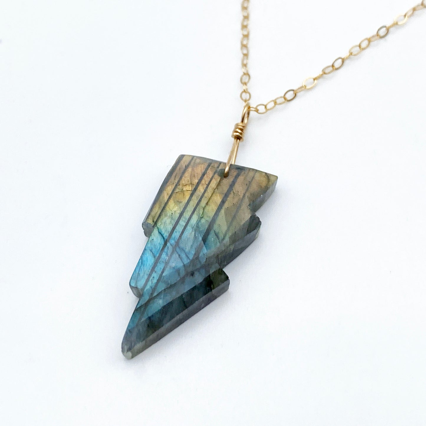 Labradorite Lightning Bolt Necklace