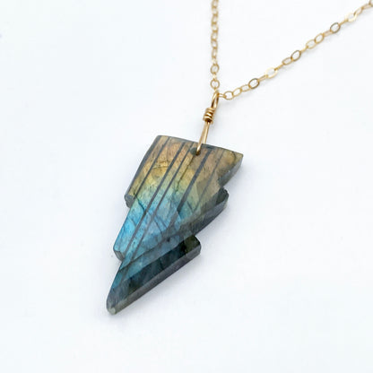 Labradorite Lightning Bolt Necklace
