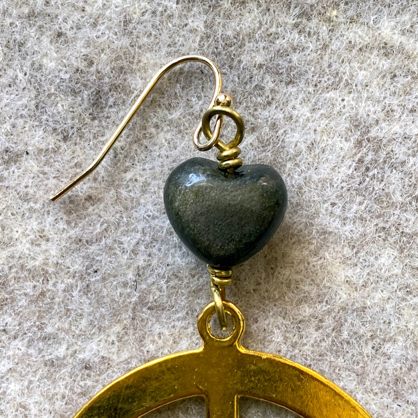 Brass Peace Signs and Gold Obsidian