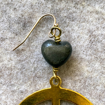 Brass Peace Signs and Gold Obsidian