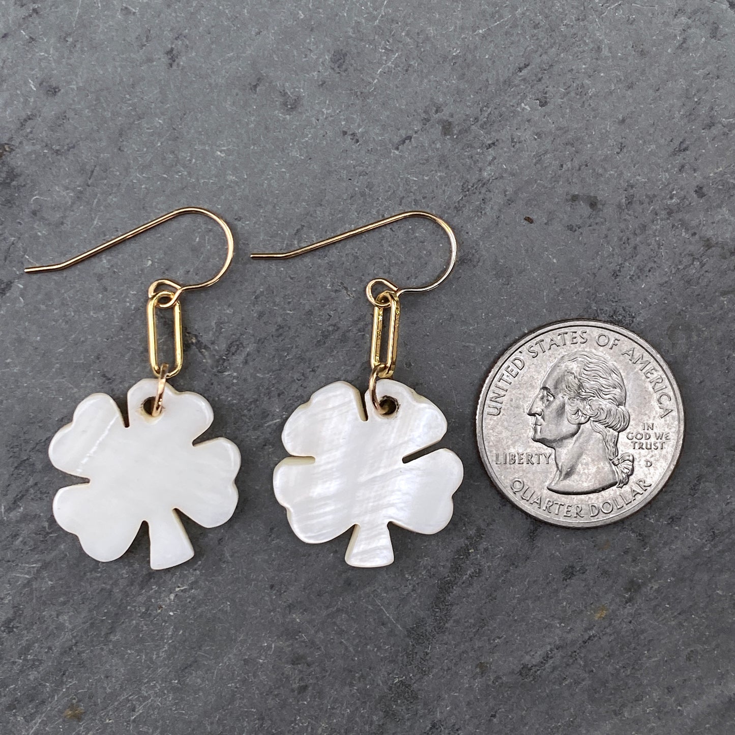 Mother of Pearl Clover Earrings