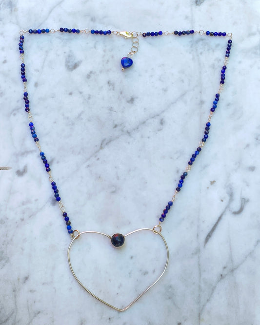 Lapis Lazuli Heart Pendant Necklace