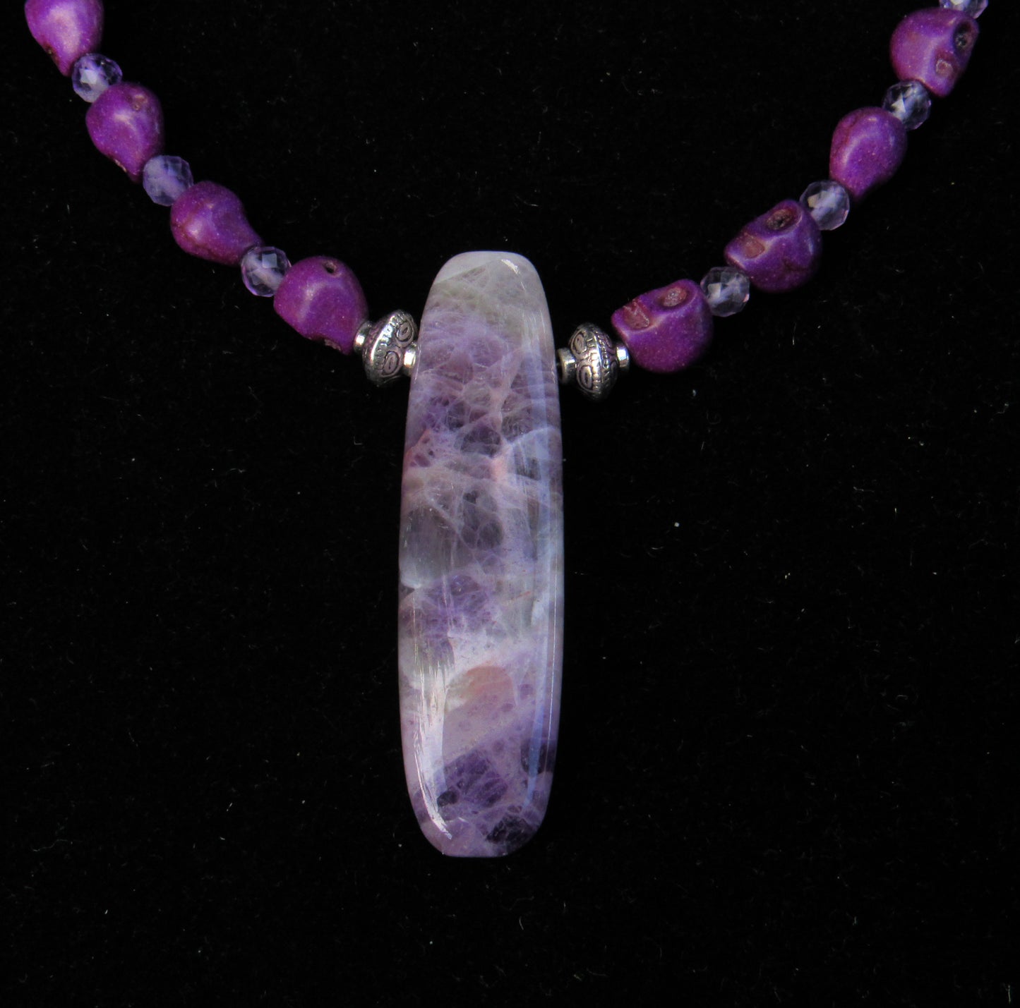 Amethyst and Skull Necklace