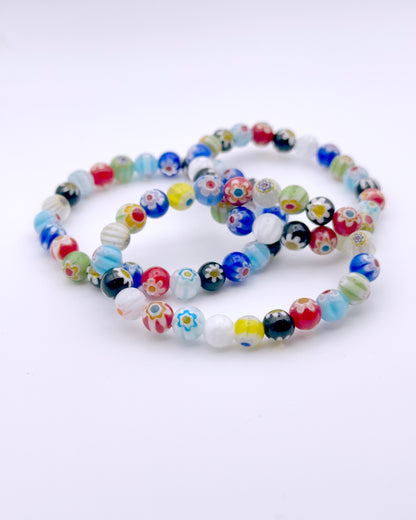 Millefiori flower Glass Bracelet