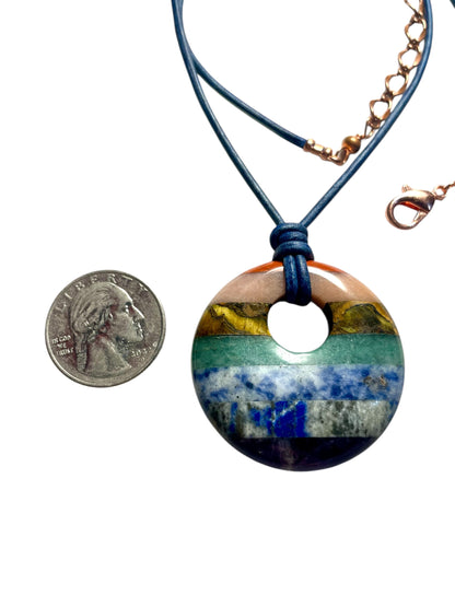 Chakra Donut on Leather Necklace