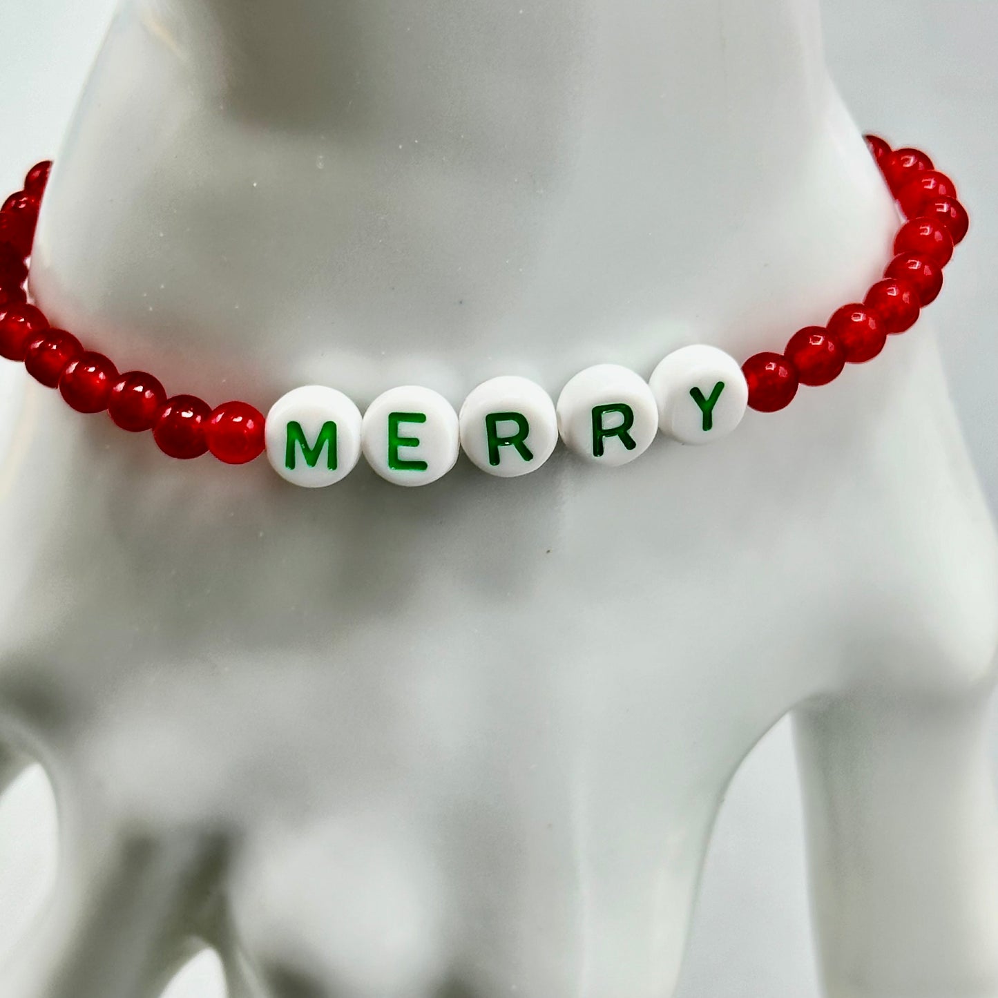 Christmas Merry Beaded Stretch Bracelet