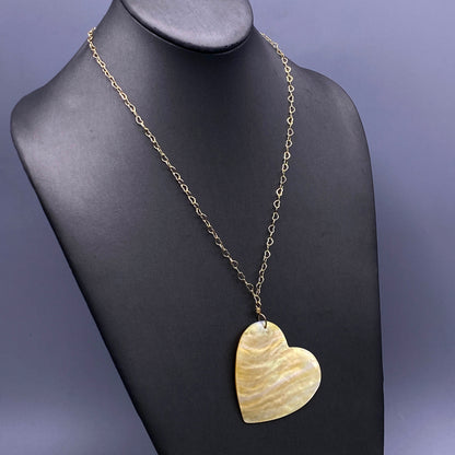 Large Mother of Pearl Heart Necklace