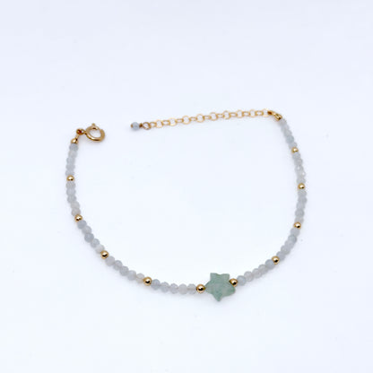Aquamarine Star Anklet