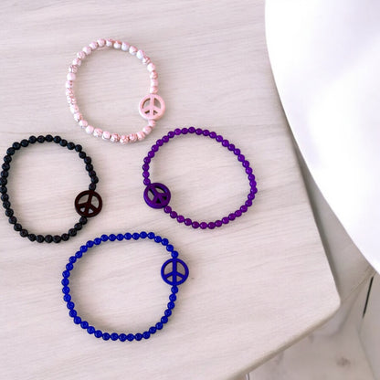 Peace Sign Bracelets gemstones