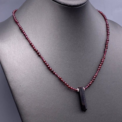 Garnet Point Beaded Necklace