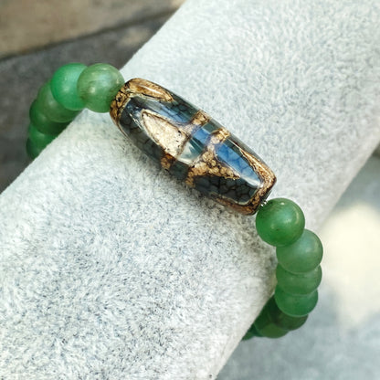 Tibetan Agate and Jade Bracelet