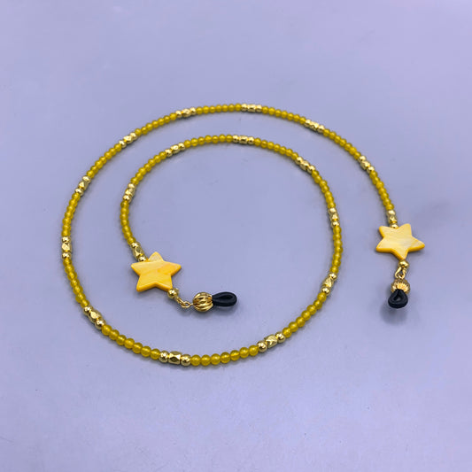 Yellow Agate and Mother of Pearl Star Eyeglass Holder