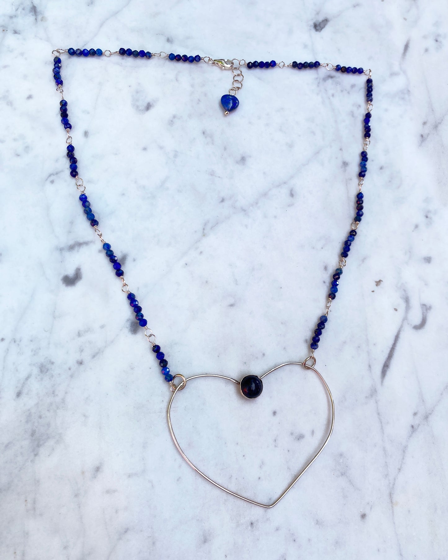 Lapis Lazuli Heart Pendant Necklace