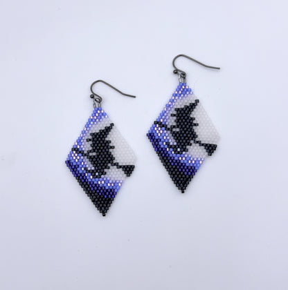 Purple Witch Seed Bead Earrings