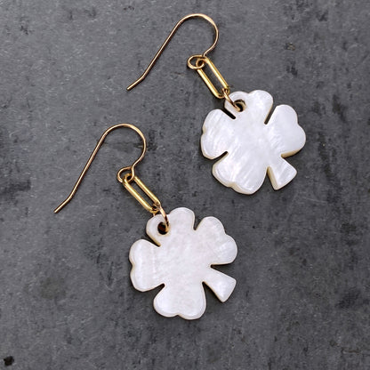 Mother of Pearl Clover Earrings