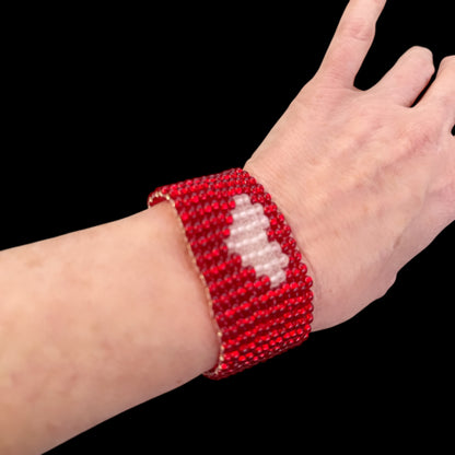 Glass Beaded Heart bracelet