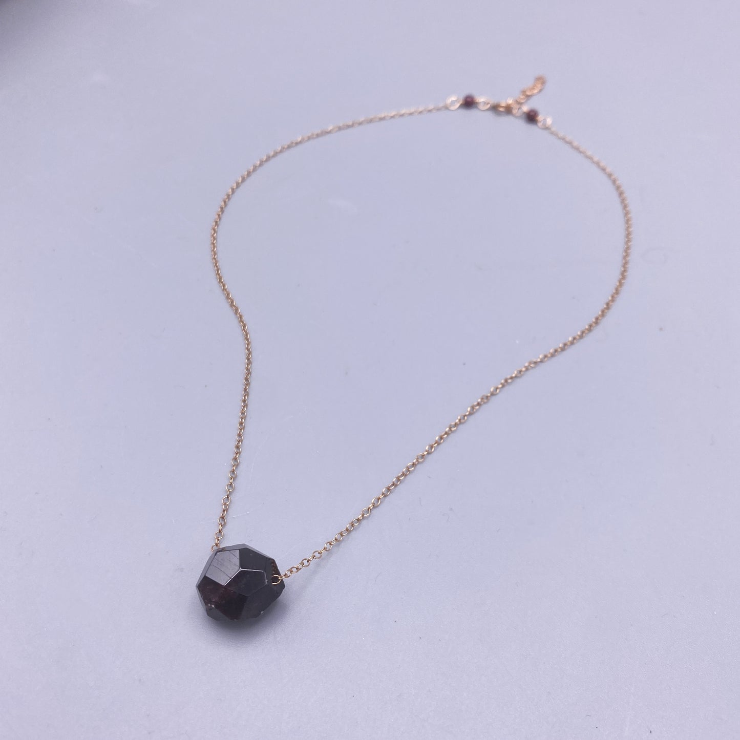 Garnetgemstone and Rose Gold Necklace