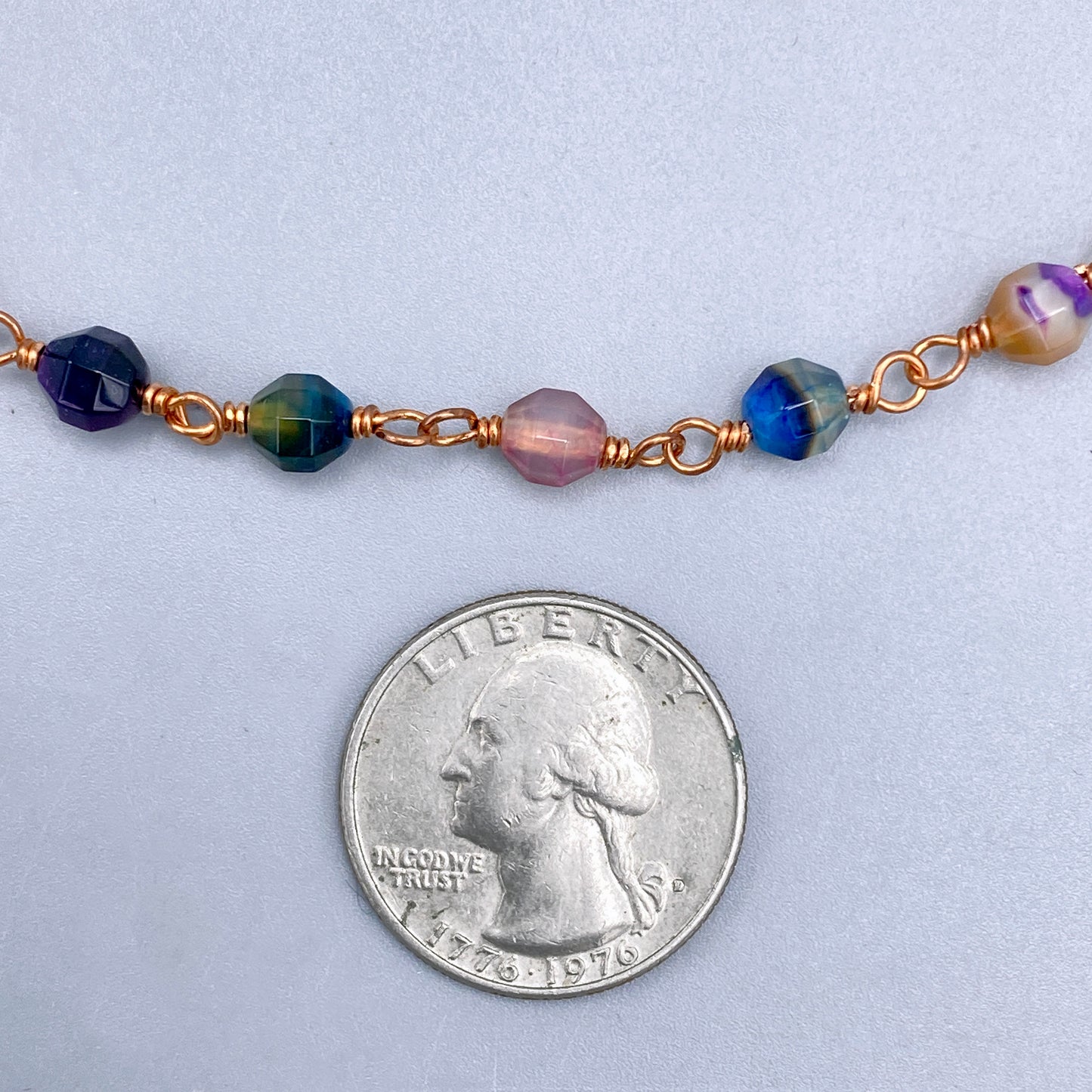 Rainbow Agate and Copper  Necklace