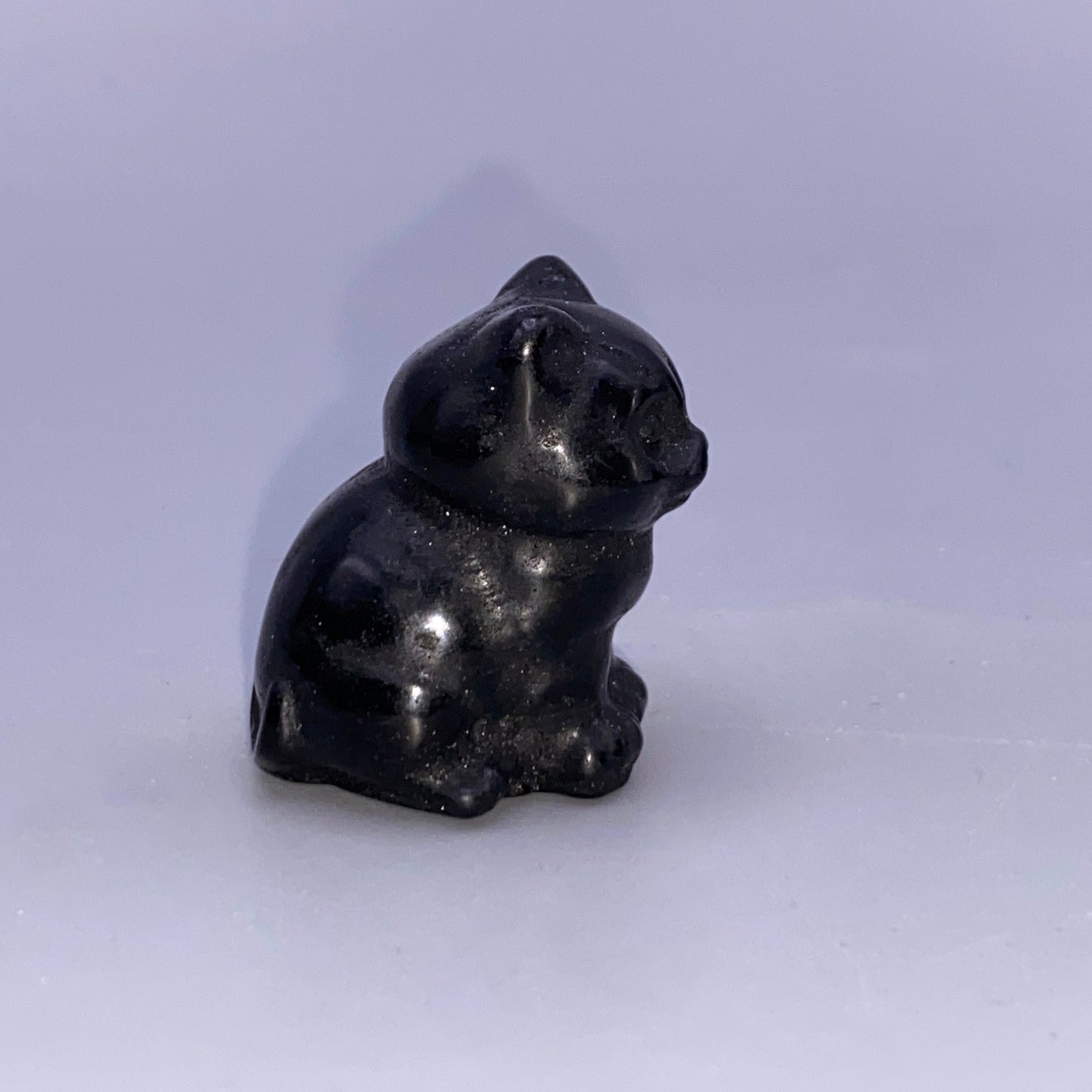 Small Black obsidian kitty cat