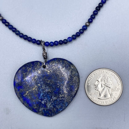 Lapis Lazuli gemstone heart pendant necklace