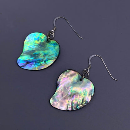 Abalone Shell Heart Earrings