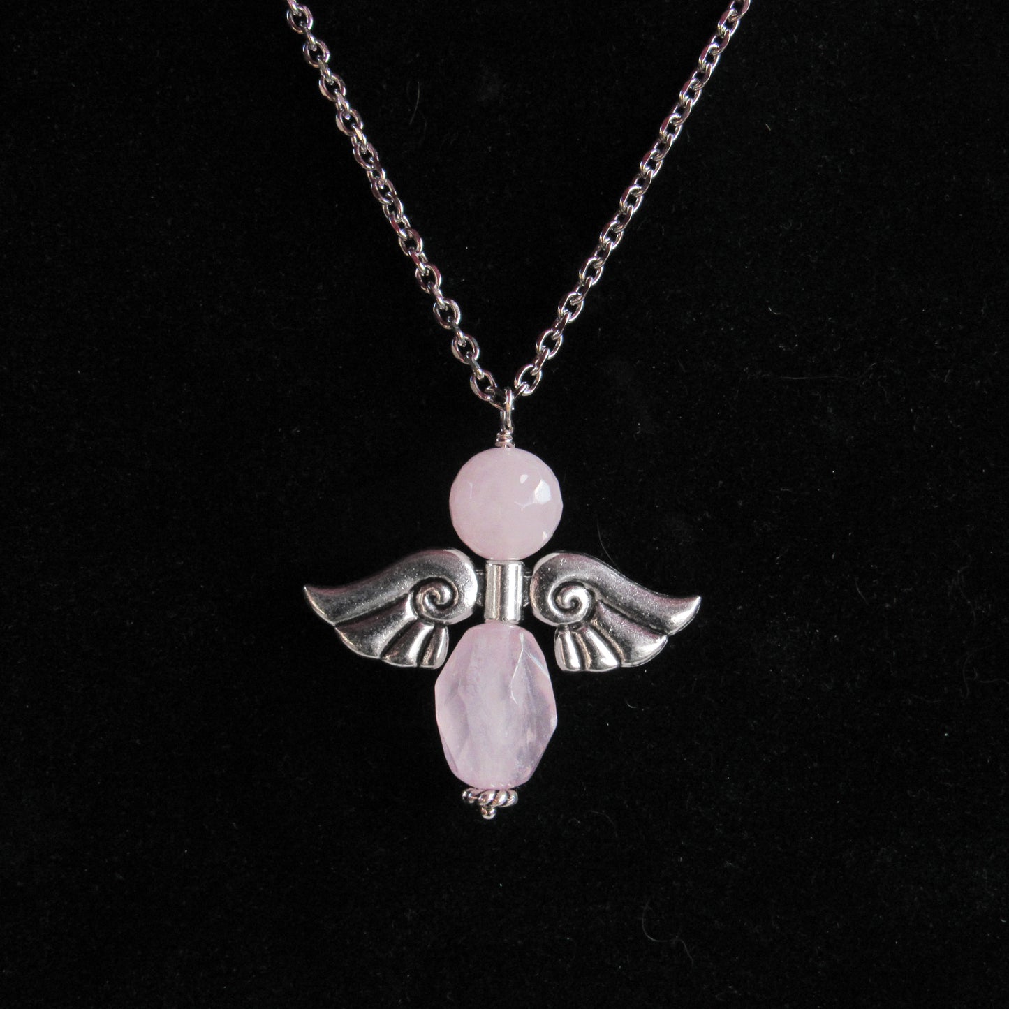 Angel Wing Gemstone Silver Chain Necklace