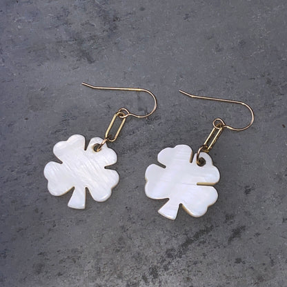 Mother of Pearl Clover Earrings