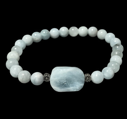 Aquamarine Bracelet with Sterling Silver