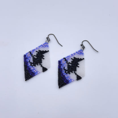 Purple Witch Seed Bead Earrings