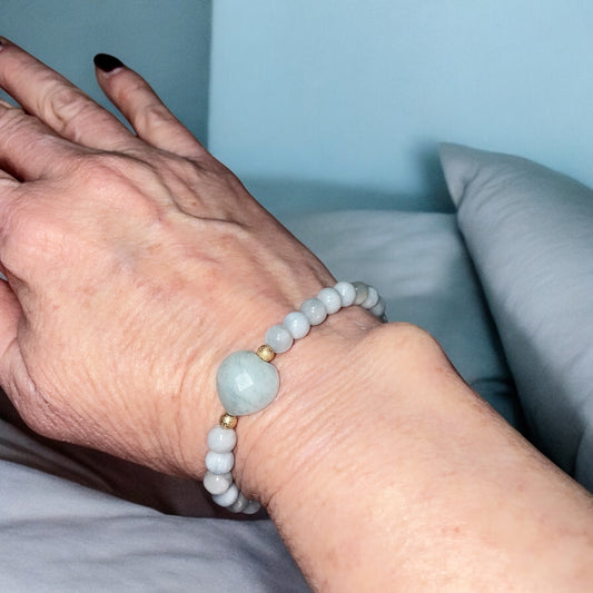 Aquamarine Heart Bracelet