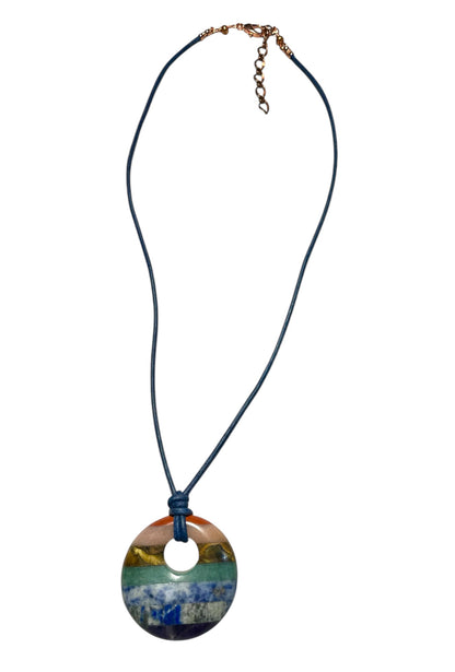 Chakra Donut on Leather Necklace