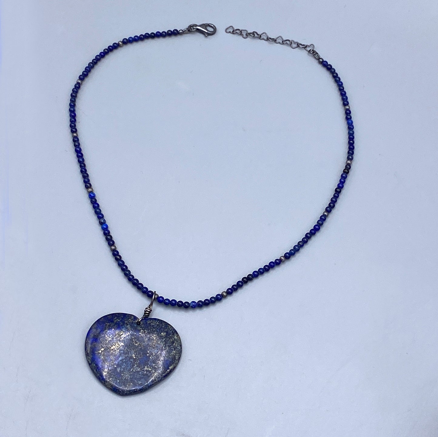 Lapis Lazuli gemstone heart pendant necklace