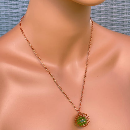 Moldavite and Copper Necklace