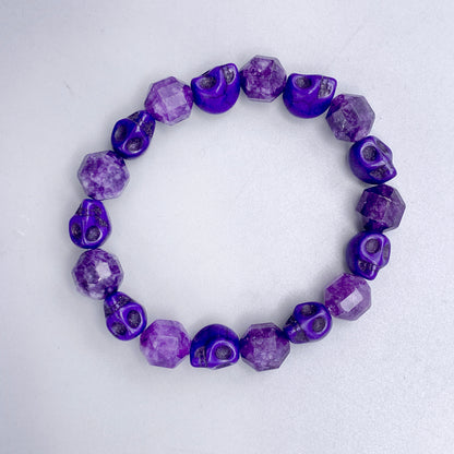 Purple Jade and Howlite Bracelet