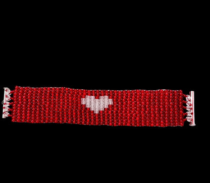 Glass Beaded Heart bracelet