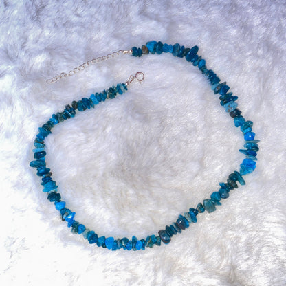 Blue apatite  Chip choker necklace