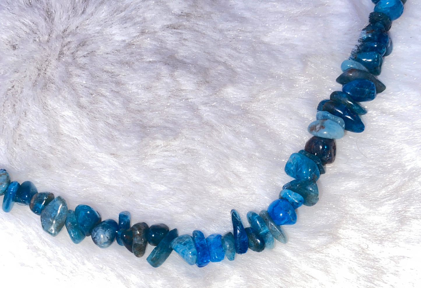 Blue apatite  Chip choker necklace